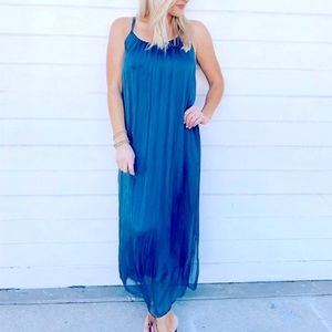 Italia Silk Maxi Dress - Charcoal